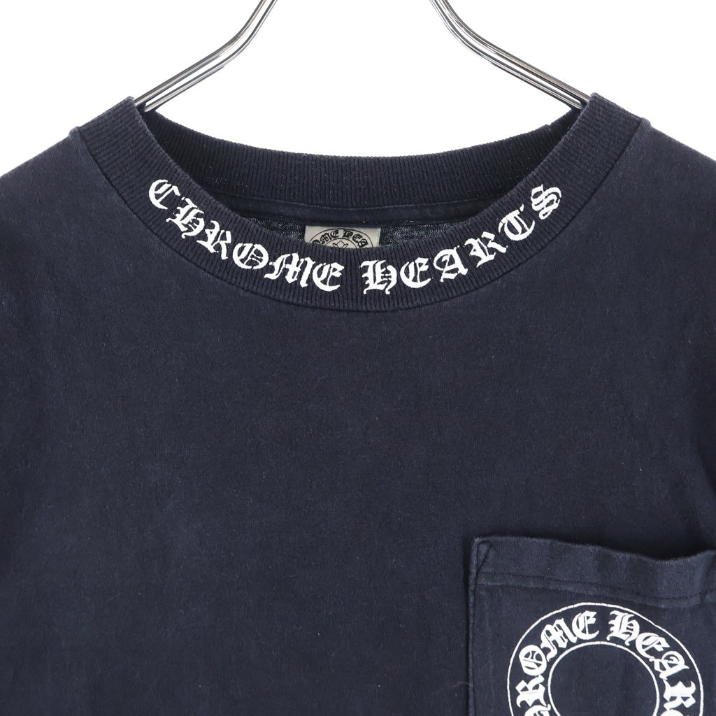 CHROME HEARTS(クロムハーツ) OLD FLORAL T-SHIRT オールド バックフローラルクロス ネックロゴ半袖Tシャツ ブラック