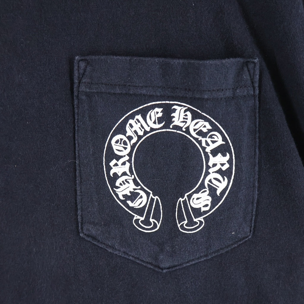 CHROME HEARTS(クロムハーツ) OLD FLORAL T-SHIRT オールド バックフローラルクロス ネックロゴ半袖Tシャツ ブラック