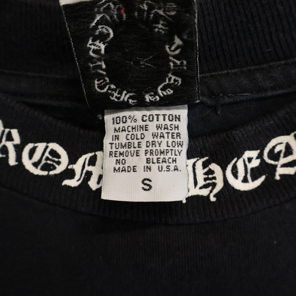 CHROME HEARTS(クロムハーツ) OLD FLORAL T-SHIRT オールド バックフローラルクロス ネックロゴ半袖Tシャツ ブラック