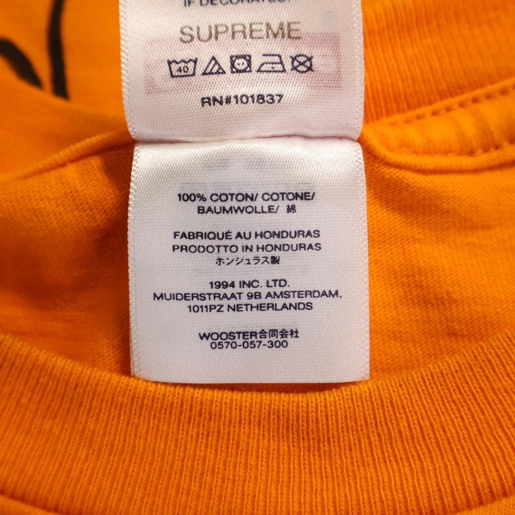 SUPREME(シュプリーム) 25SS Aphex Twin Windowlicker Tee エイフェックス ツイン ウィンドウリッカー クルーネック半袖Tシャツ オレンジ