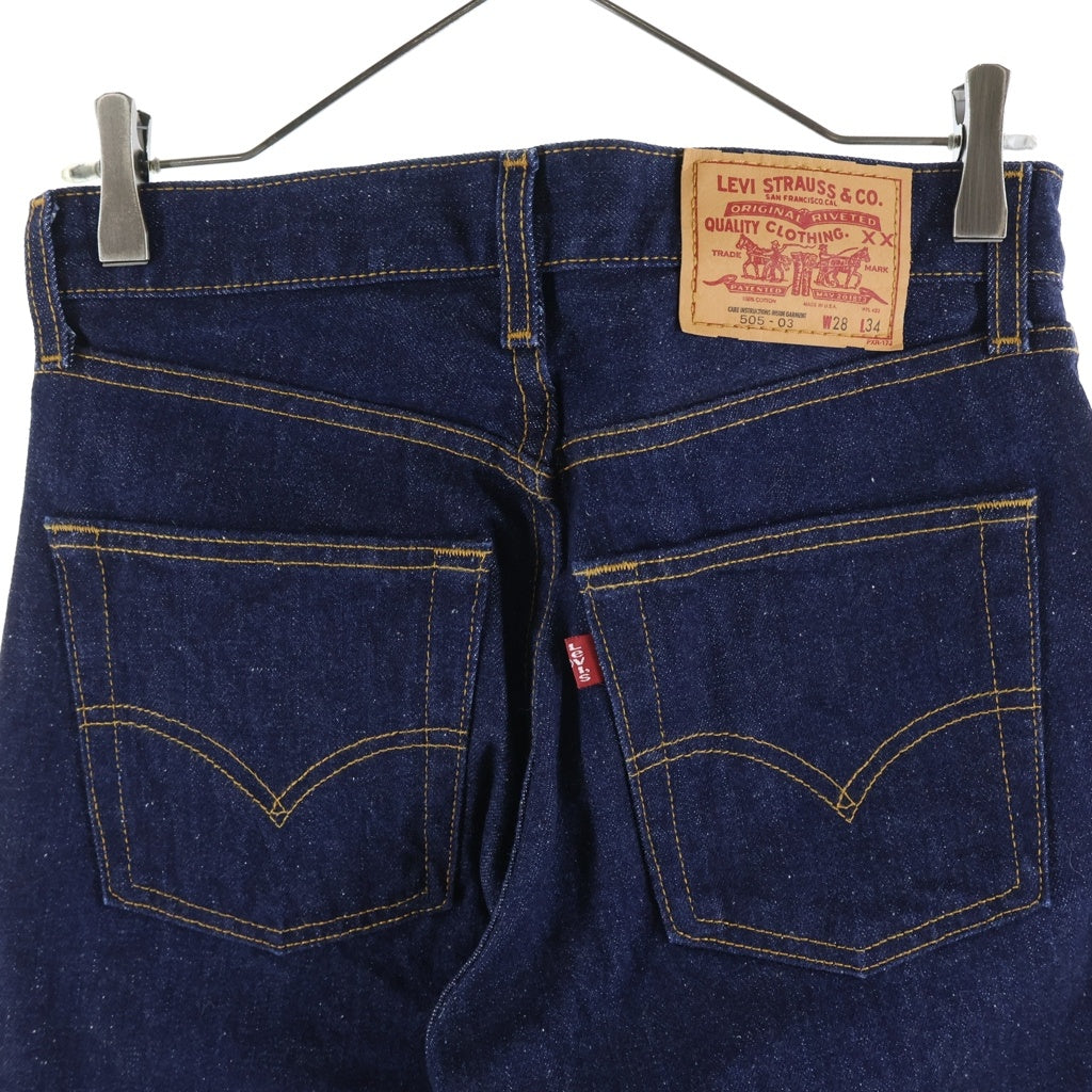 Levi's(リーバイス) 00s USA製 505-03 ノンウォッシュ W28 L34 ボタン裏379 デニム ネイビー 505