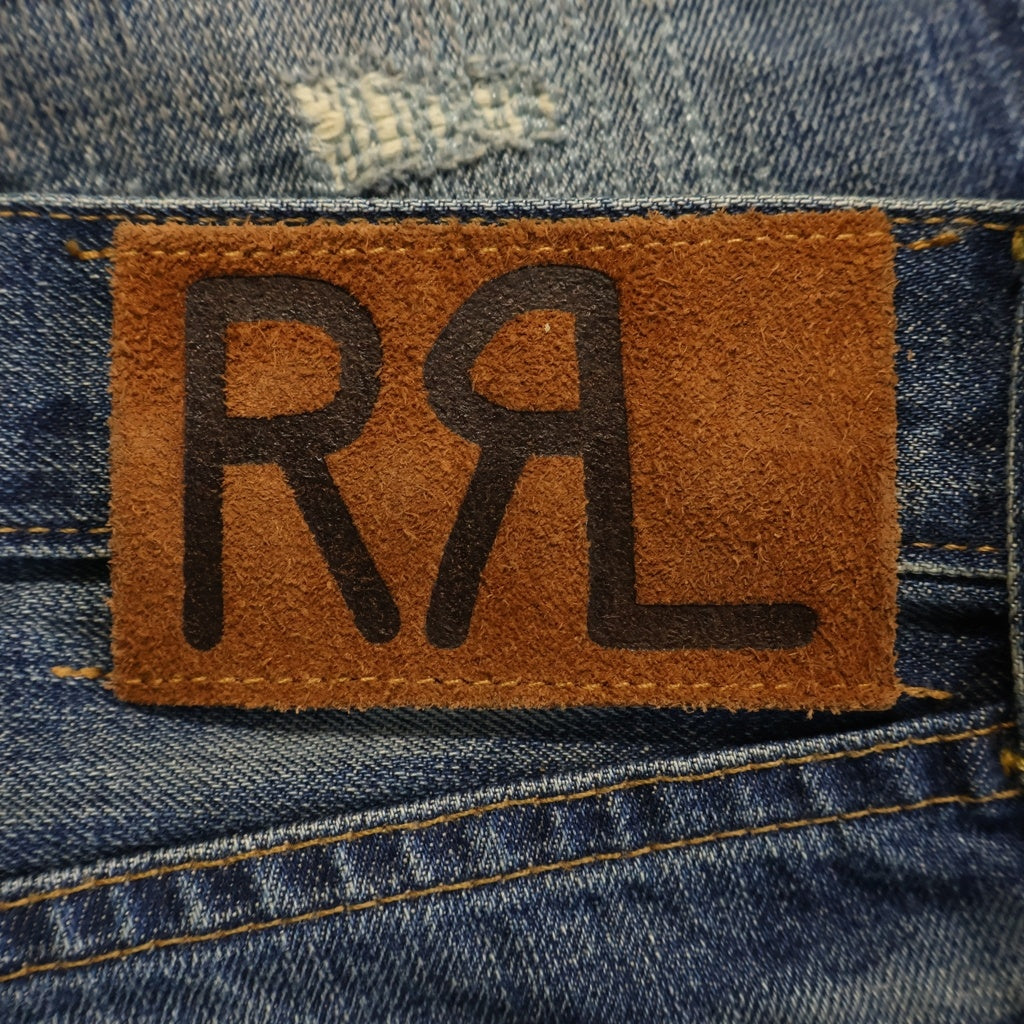 RRL(ダブルアールエル) 90s-00s 紙タグ ダメージリペア加工 ひげ加工 ストレートデニム W28 L30 インディゴ