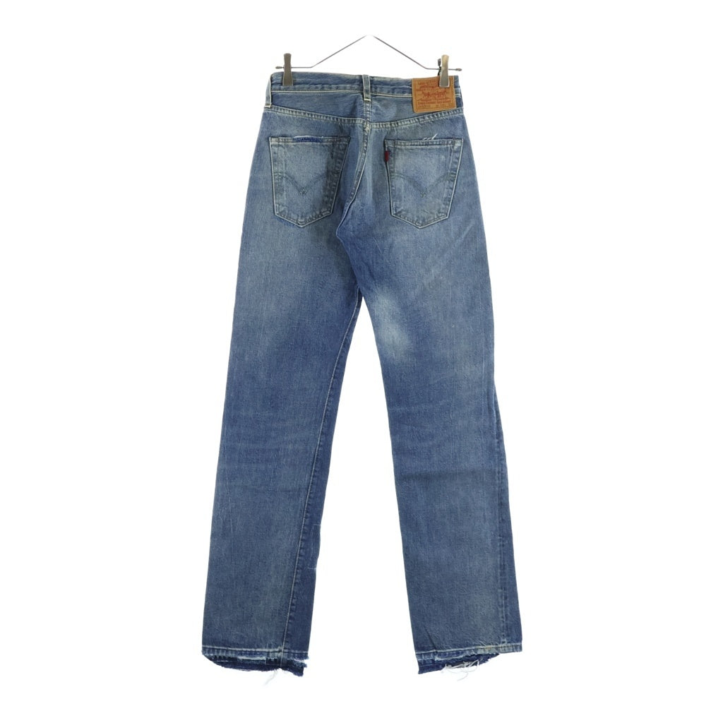 Levi's(リーバイス) ダメージ加工 リペア加工 ステップドヘム加工 ウォッシュ加工 BIGE 隠しリベット 赤耳 W28 L32 ストレートデニム インディゴ 501XX