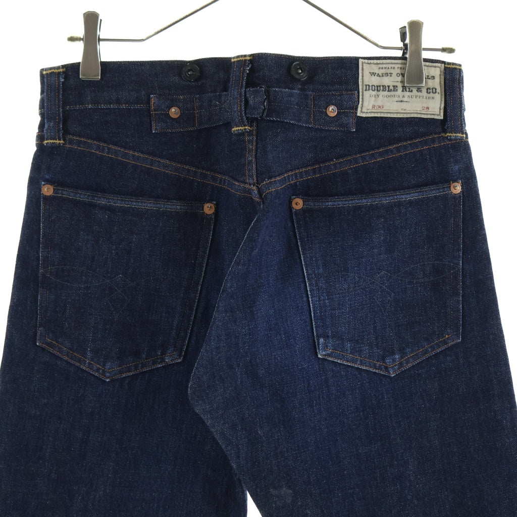 RRL(ダブルアールエル) 紙タグ リジット シンチバック サスペンダーボタン 赤耳 ストレートデニム ネイビー R36