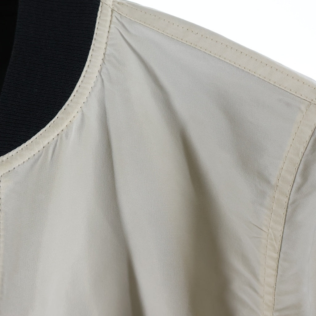 Rick Owens(リックオウエンス) Reversible Cropped Flight Bomber MA-1 リックオウエンス リバーシブル フライト ボンバー ジャケット ブルゾン ブラック/ホワイト RU20S7786-FRT