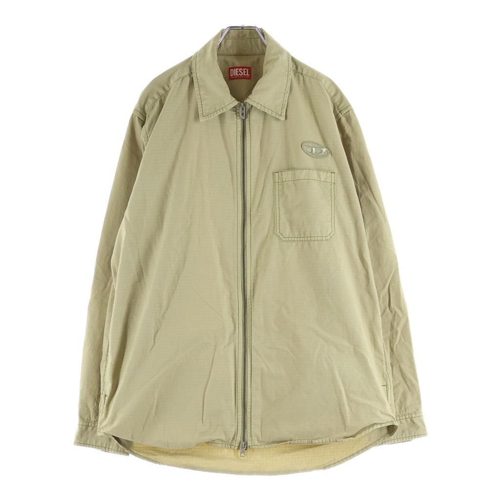 DIESEL(ディーゼル) S-ALIAS-ZIP オーバルD リップストップ ジップアップシャツジャケット ベージュ A22983
