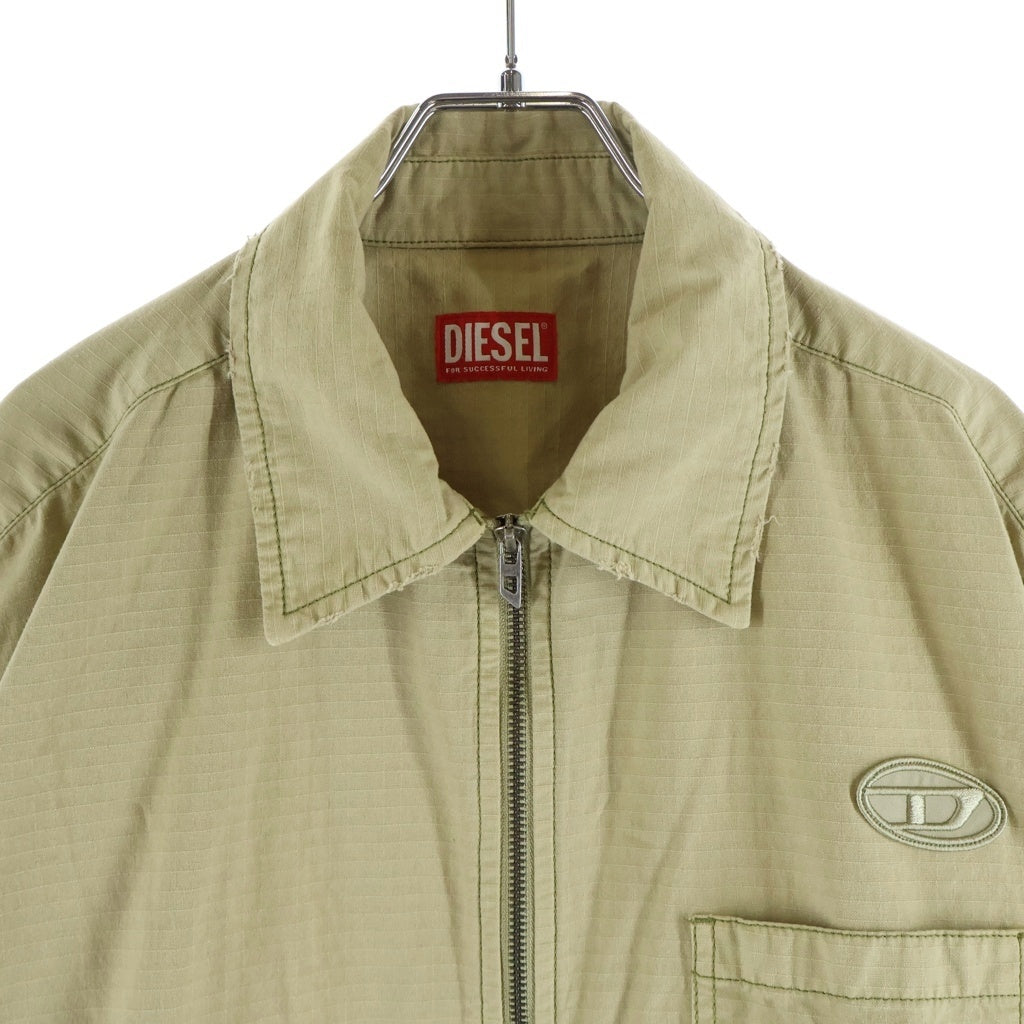 DIESEL(ディーゼル) S-ALIAS-ZIP オーバルD リップストップ ジップアップシャツジャケット ベージュ A22983