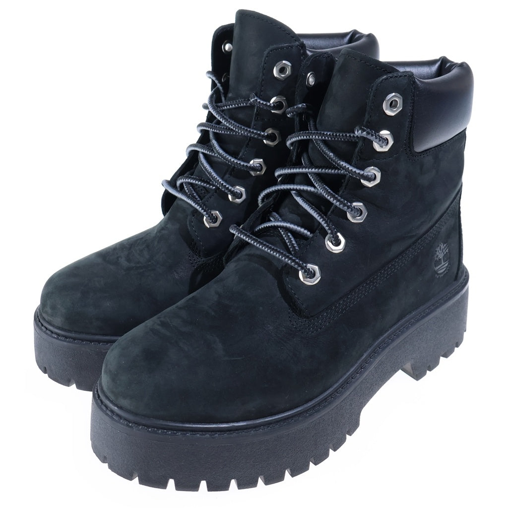 Timberland(ティンバーランド) WMNS Stone Street 6 Inch Waterproof Boot ストーンストリート ウォータープルーフ 厚底 ブーツ スウェード 25cm/US8W ブラック 500743-06-25 レディース