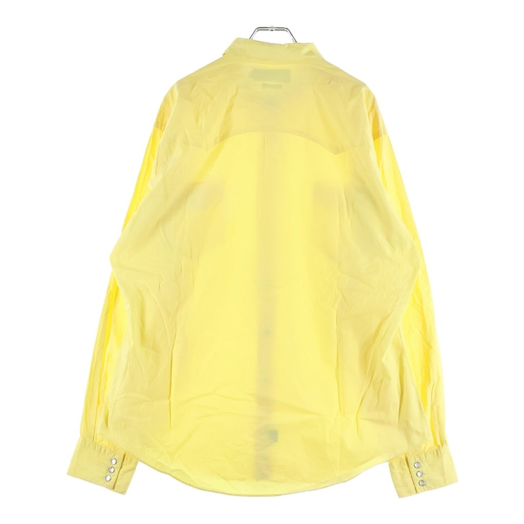POLO RALPH LAUREN(ポロラルフローレン) 90s ウエスタンヨーク ダブルフラップ スナップ コットン 長袖シャツ イエロー