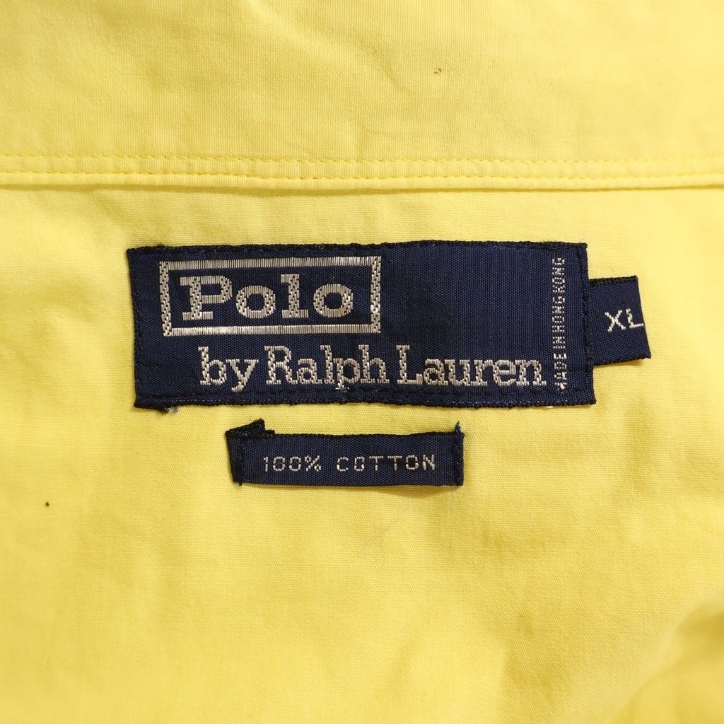 POLO RALPH LAUREN(ポロラルフローレン) 90s ウエスタンヨーク ダブルフラップ スナップ コットン 長袖シャツ イエロー