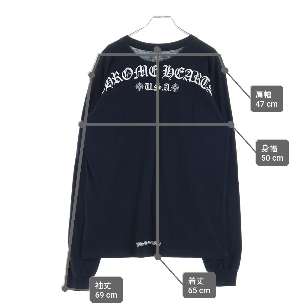 CHROME HEARTS(クロムハーツ) ARCH LOGO USA バックアーチロゴ プリントロングスリーブTシャツ 長袖カットソー ブラック