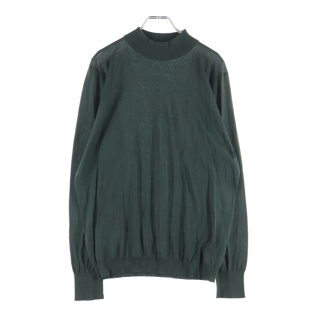 JOHN SMEDLEY(ジョンスメドレー) タグ付 イングランド製 OXFORD PULLOVER MTNLS ハイネック コットン ニット セーター グリーン