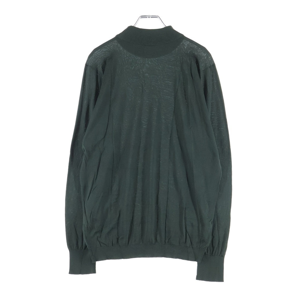 JOHN SMEDLEY(ジョンスメドレー) タグ付 イングランド製 OXFORD PULLOVER MTNLS ハイネック コットン ニット セーター グリーン