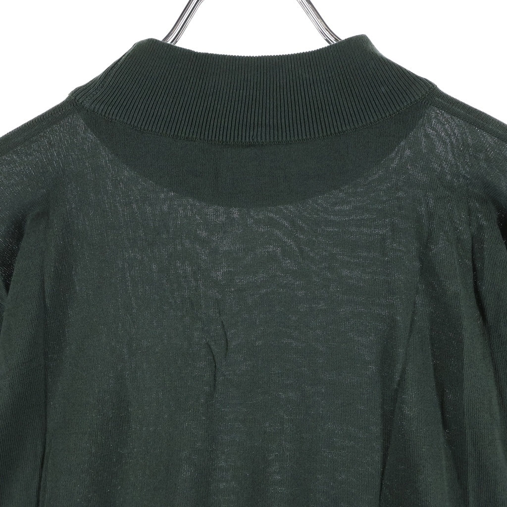 JOHN SMEDLEY(ジョンスメドレー) タグ付 イングランド製 OXFORD PULLOVER MTNLS ハイネック コットン ニット セーター グリーン