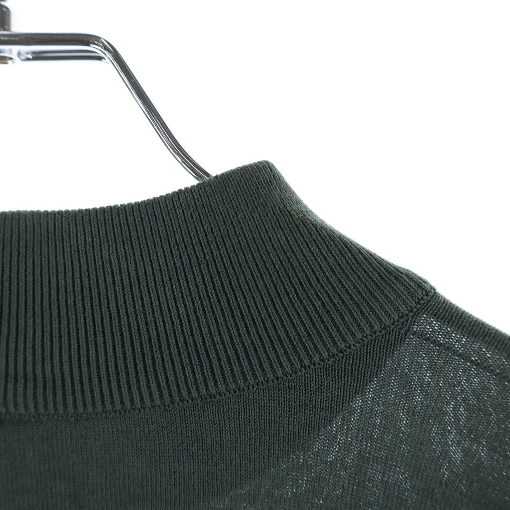 JOHN SMEDLEY(ジョンスメドレー) タグ付 イングランド製 OXFORD PULLOVER MTNLS ハイネック コットン ニット セーター グリーン