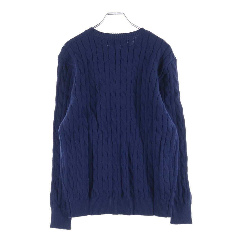 POLO RALPH LAUREN(ポロラルフローレン) タグ付 ケーブル 胸ポニー コットン ニット セーター ネイビー