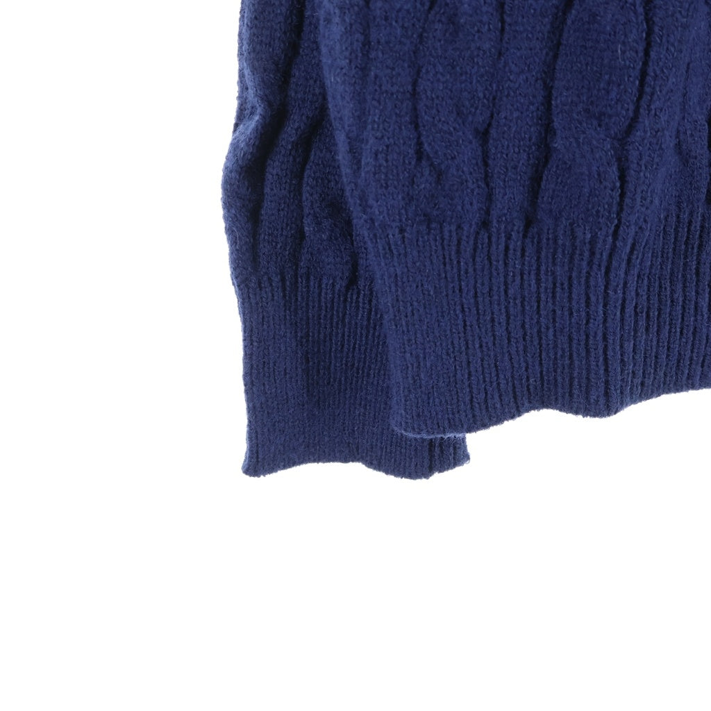 POLO RALPH LAUREN(ポロラルフローレン) タグ付 ケーブル 胸ポニー コットン ニット セーター ネイビー
