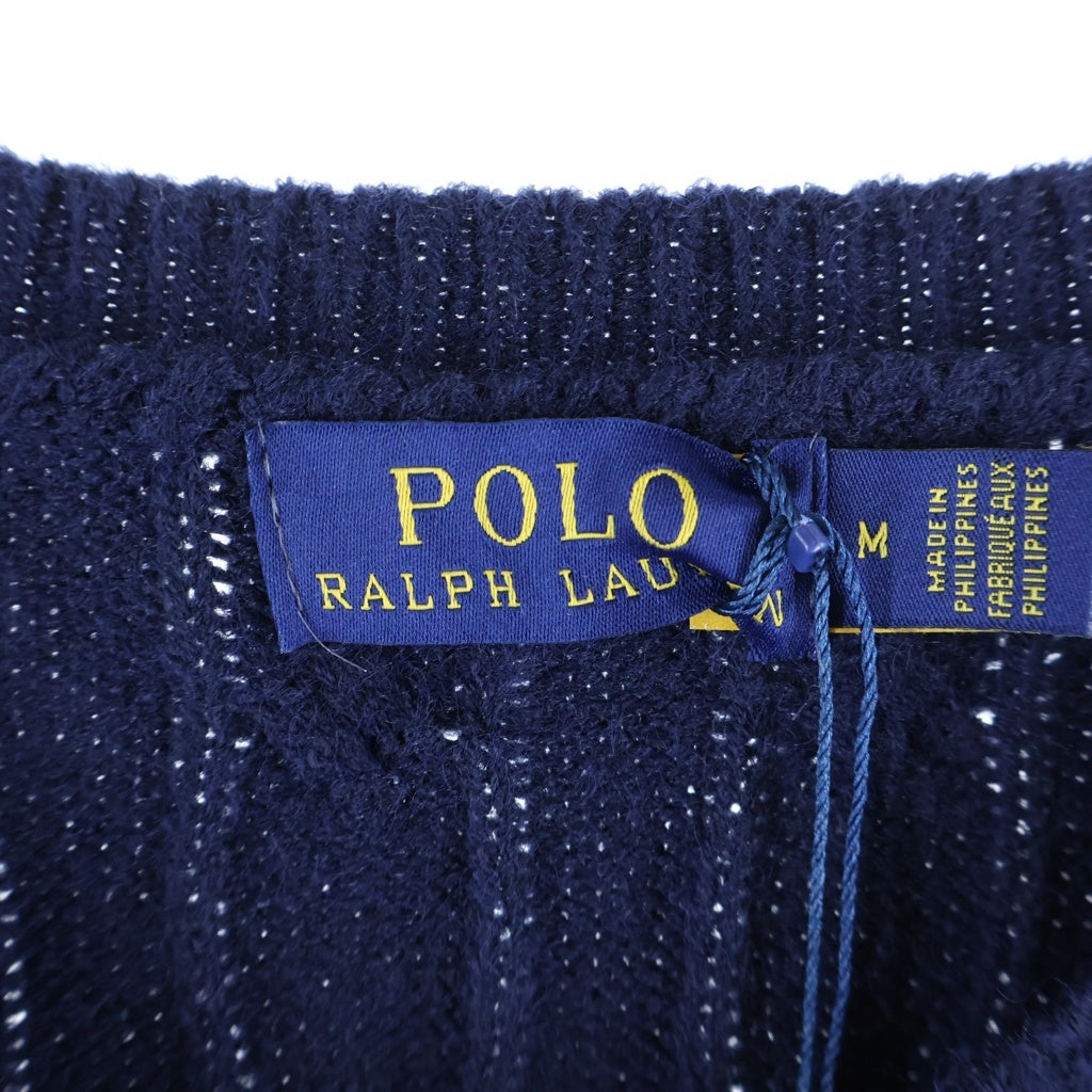 POLO RALPH LAUREN(ポロラルフローレン) タグ付 ケーブル 胸ポニー コットン ニット セーター ネイビー