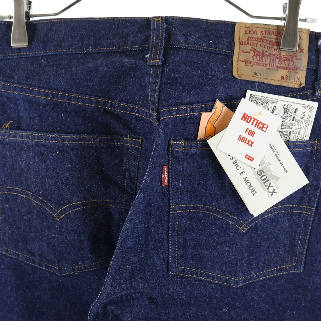 Levi's(リーバイス) 90s-00s 日本製 デットストック 501XX 37モデル リジット W31 L36 シンチバック 赤耳 デニムパンツ ネイビー 37501-0117