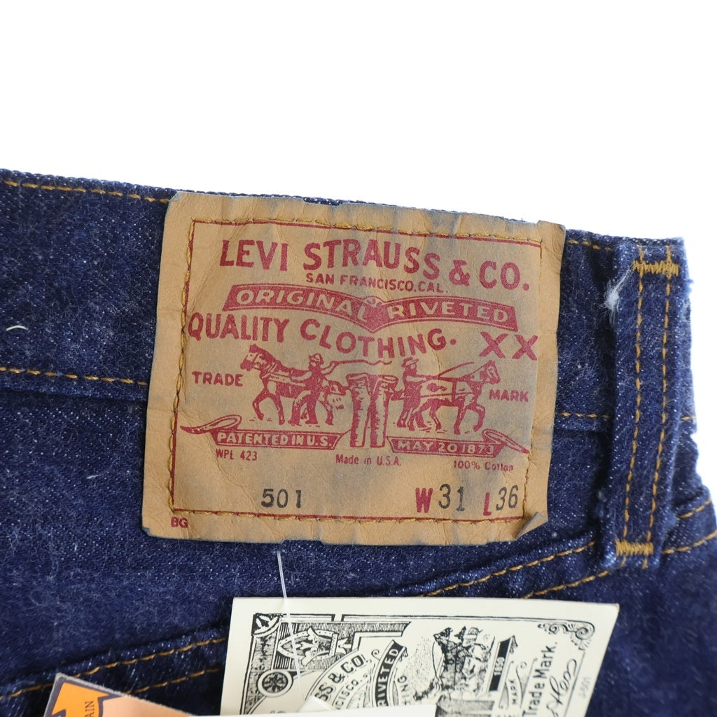 Levi's(リーバイス) 90s-00s 日本製 デットストック 501XX 37モデル リジット W31 L36 シンチバック 赤耳 デニムパンツ ネイビー 37501-0117