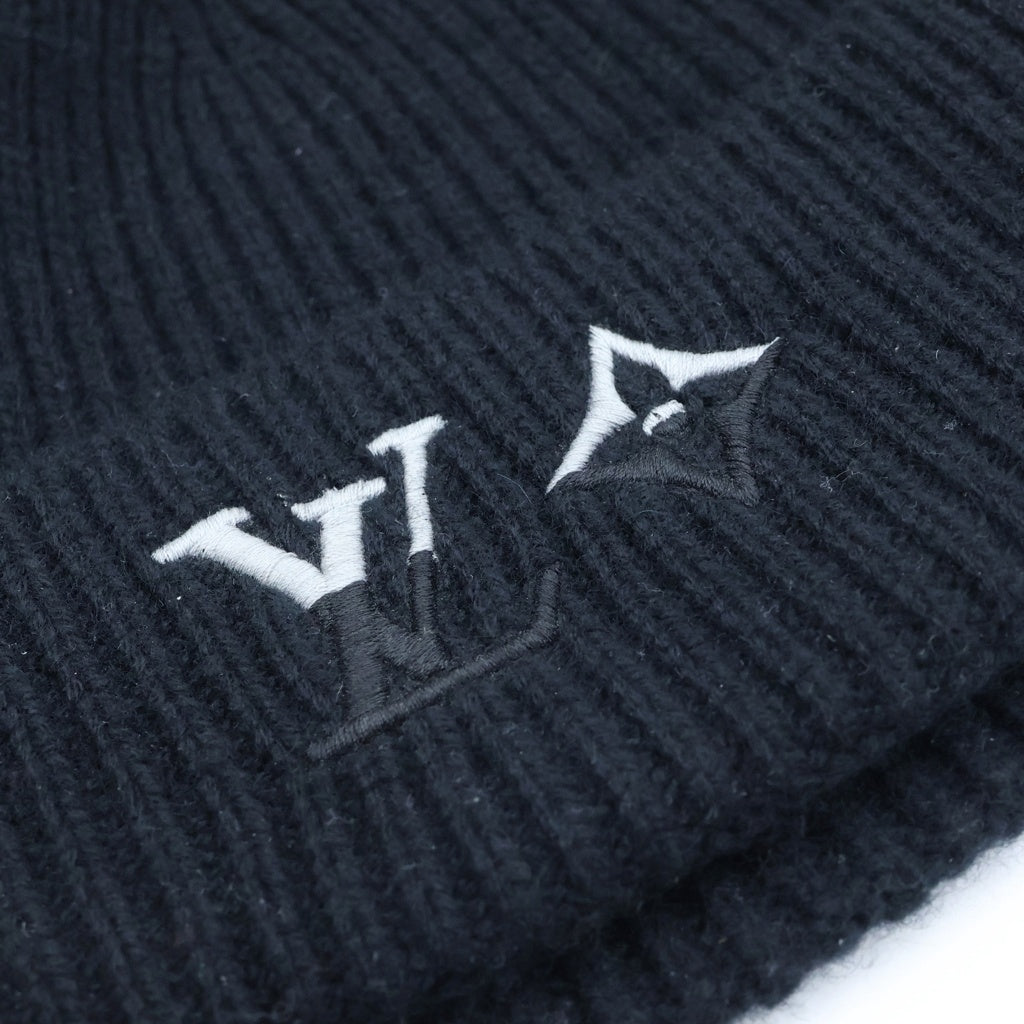 LOUIS VUITTON(ルイヴィトン) カシミア LVデュアル ビーニーニット帽 ブラック M79081