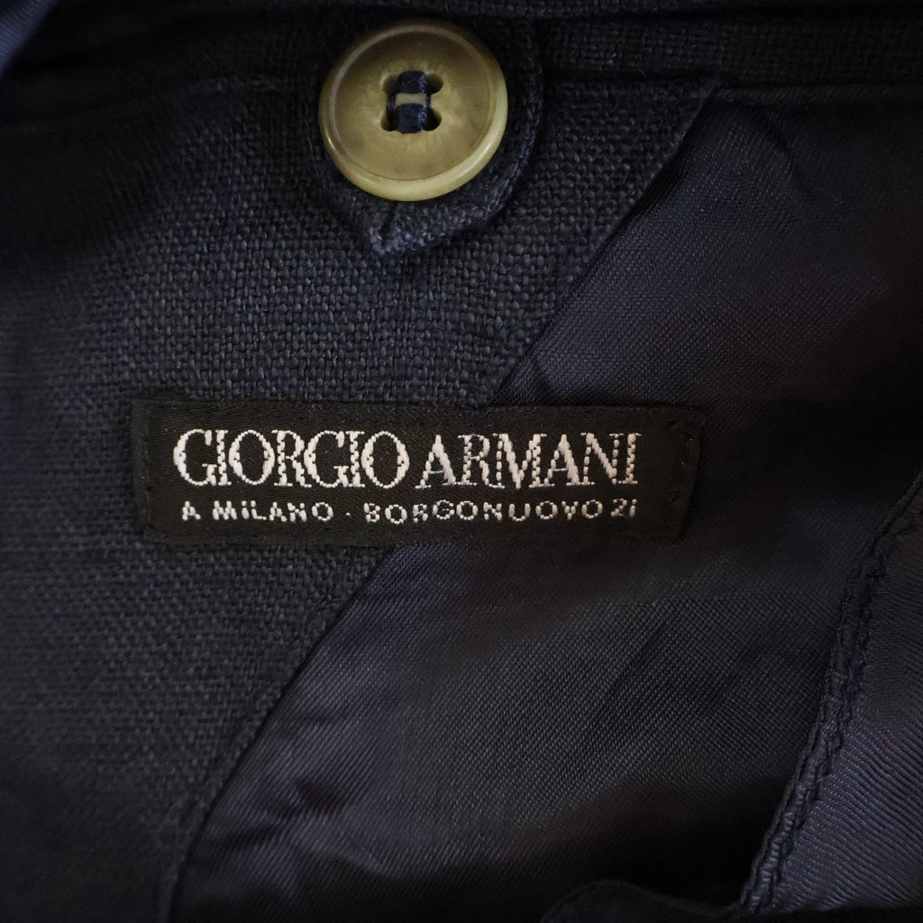 GIORGIO ARMANI(ジョルジオアルマーニ) 80s-90s リネン 2B テーラードジャケット ネイビー