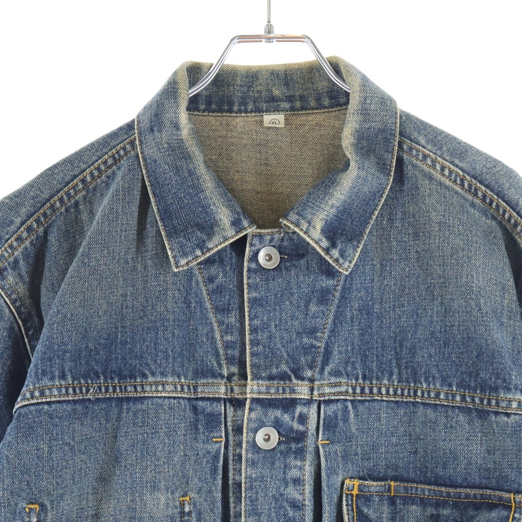 NO BRAND(ノーブランド) OLD UNIQLO オールドユニクロ 1st フロントプリーツ 三角フラップ Gジャン インディゴ
