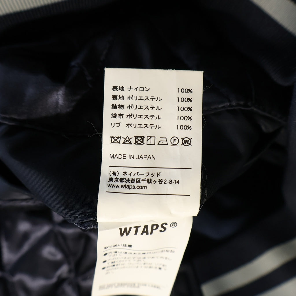 WTAPS(ダブルタップス) 18SS BENCH/JACKET.NYLON.SATIN ベンチジャケット ナイロン サテン スタジアムジャケット ネイビー 181TQDT-JKM02