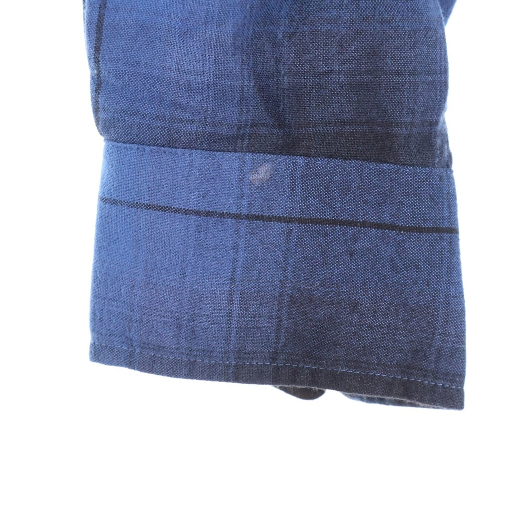 WACKO MARIA(ワコマリア) OMBRE SHIRT オンブレ レーヨン 青黒 開襟 長袖シャツ ブルー