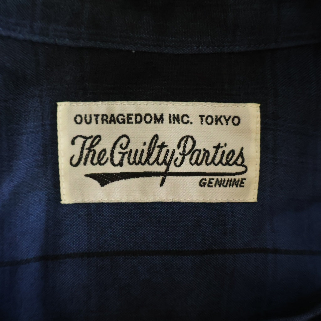 WACKO MARIA(ワコマリア) OMBRE SHIRT オンブレ レーヨン 青黒 開襟 長袖シャツ ブルー