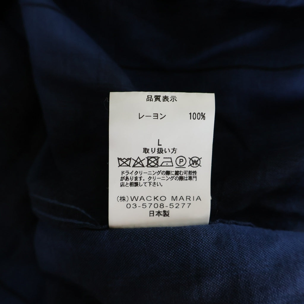 WACKO MARIA(ワコマリア) OMBRE SHIRT オンブレ レーヨン 青黒 開襟 長袖シャツ ブルー
