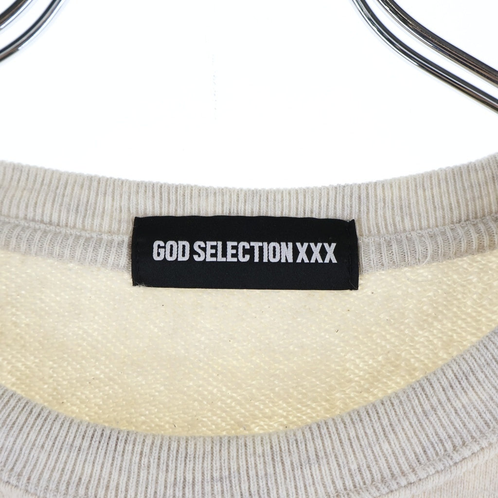 GOD SELECTION XXX(ゴッドセレクショントリプルエックス) スモール ラバーロゴ スウェットトレーナー グレー