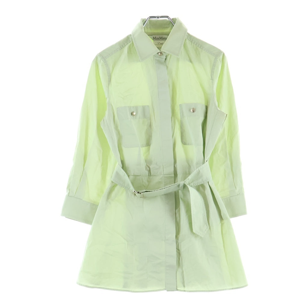 Max Mara(マックスマーラ) 金ボタン バックプリーツ シャツブラウス グリーン 11110702 レディース
