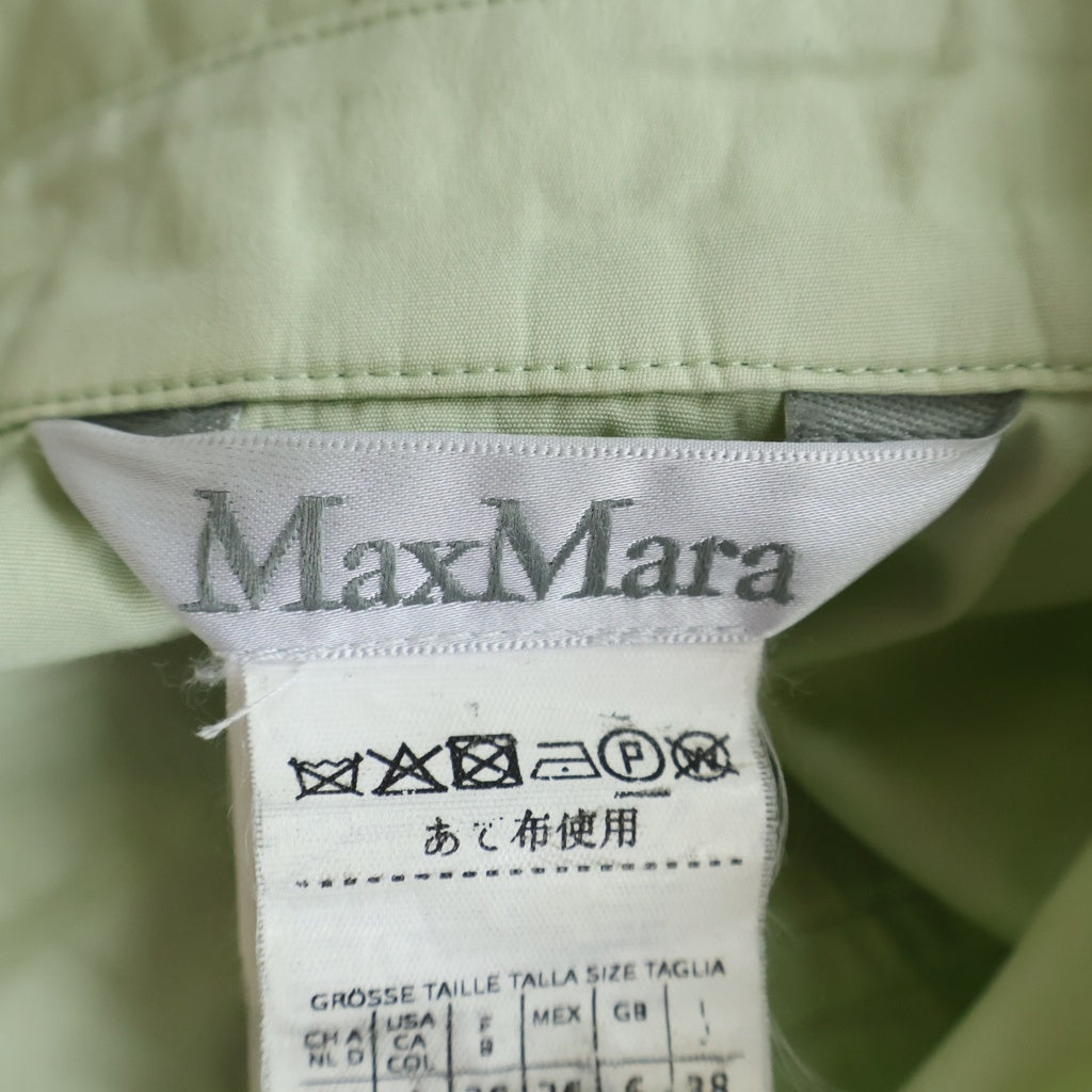 Max Mara(マックスマーラ) 金ボタン バックプリーツ シャツブラウス グリーン 11110702 レディース