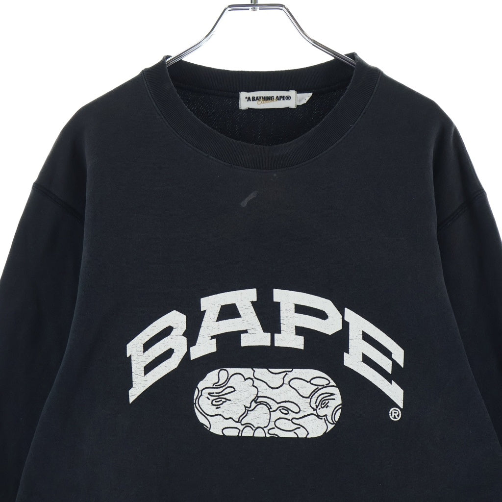 A BATHING APE(アベイシングエイプ) 00s-10s カレッジ カプセル クルーネックスウェット ブラック