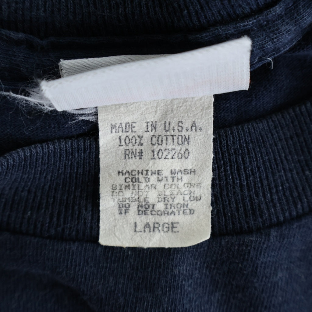 VINTAGE(ヴィンテージ) 90s USA製 BLACK FLYS ハエ ロゴ クルーネックTシャツ ネイビー