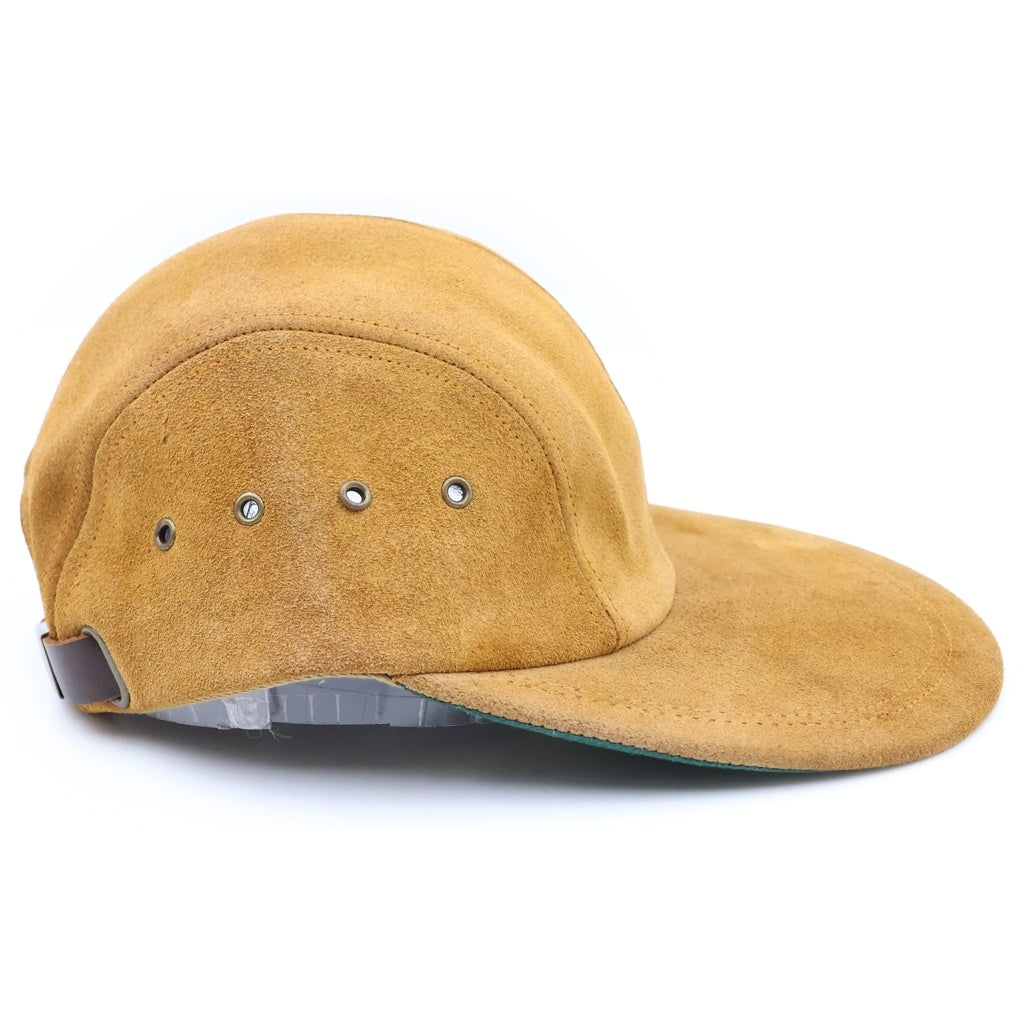 NO BRAND(ノーブランド) QUAKER MARINE SUPPLY BEAMS別注 ロングビルキャップ スウェード つば裏グリーン キャップ ベージュ 38-41-0435-395