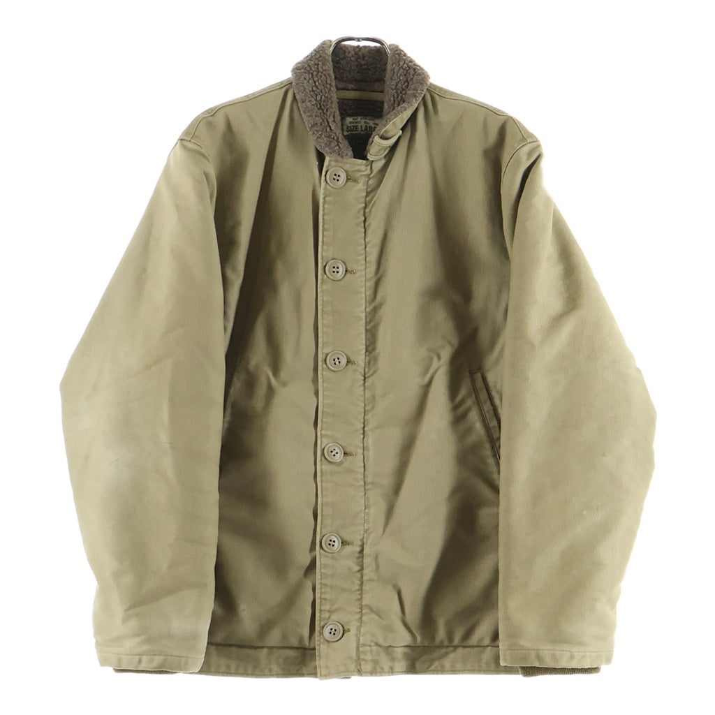 NO BRAND(ノーブランド) Navy Dependent N-1 袖リブ デッキジャケット カーキ