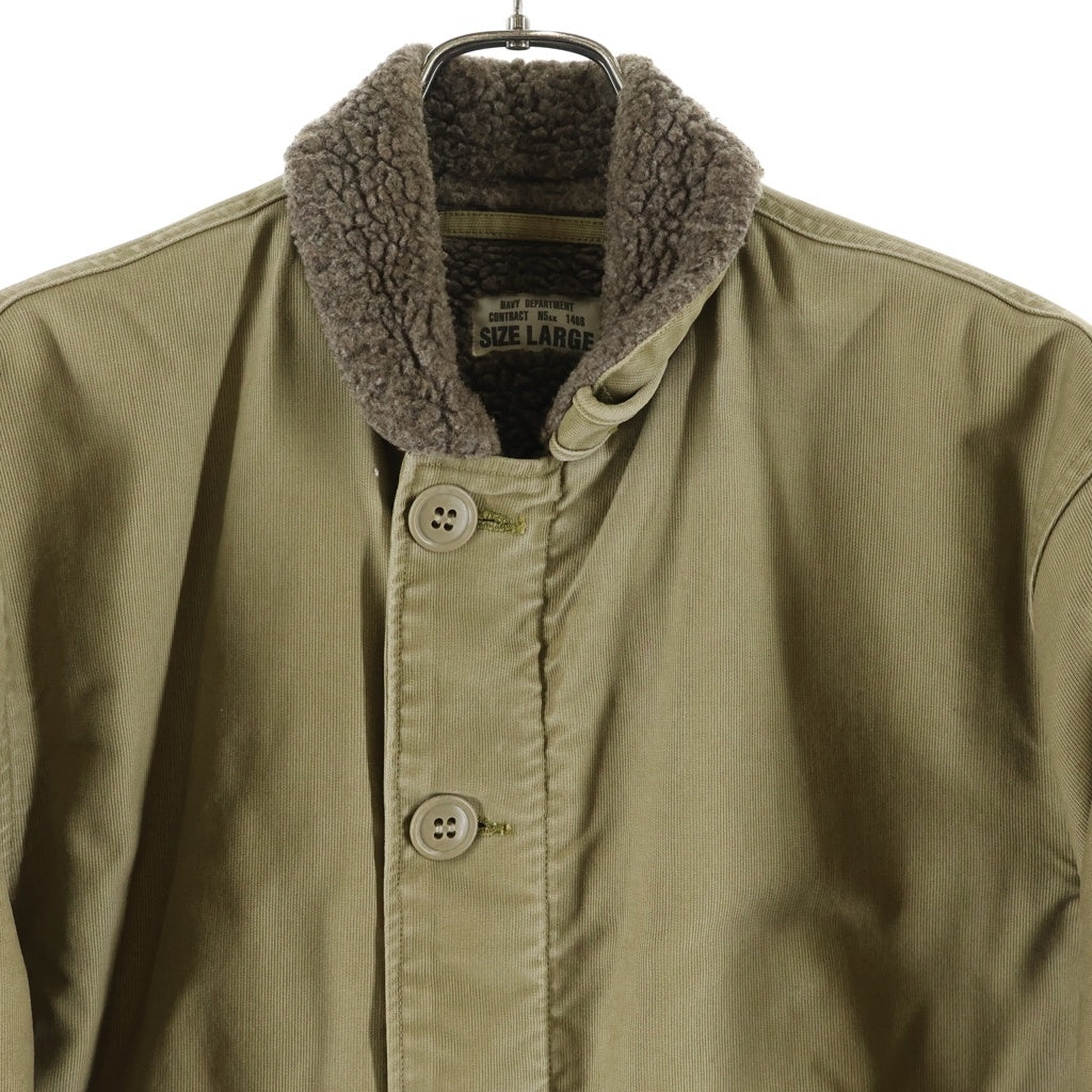 NO BRAND(ノーブランド) Navy Dependent N-1 袖リブ デッキジャケット カーキ