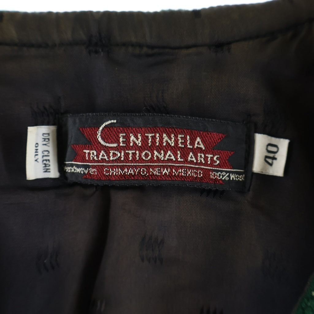VINTAGE(ヴィンテージ) 80s-90s CENTINELA TRADITIONALISTS チマヨ オルテガ ネイティブ コンチョボタン ベスト 40 グリーン