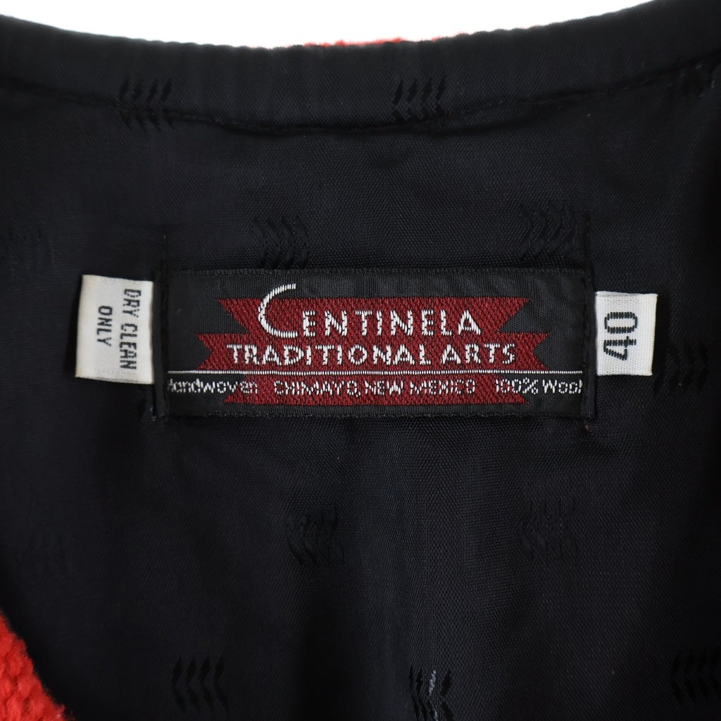 VINTAGE(ヴィンテージ) 80s-90s CENTINELA TRADITIONALISTS チマヨ オルテガ ネイティブ コンチョボタン ベスト 40 レッド