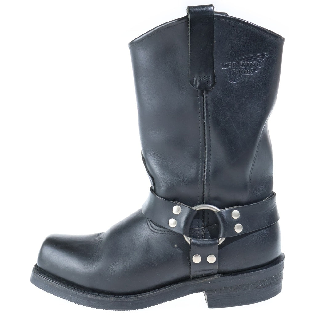 RED WING(レッド ウイング) 00s USA製 リングハーネス エンジニア ロングブーツ レザー ブラック 8806
