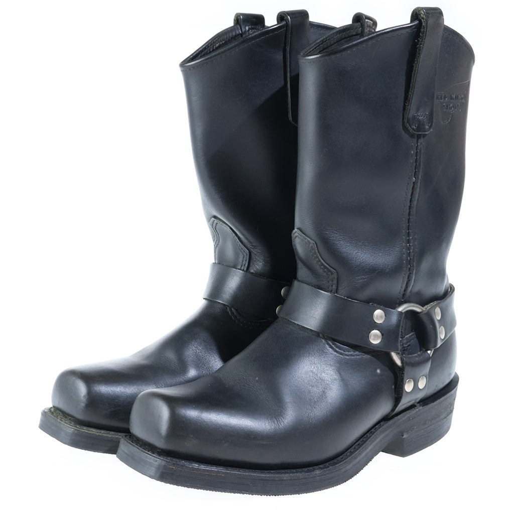 RED WING(レッド ウイング) 00s USA製 リングハーネス エンジニア ロングブーツ レザー ブラック 8806