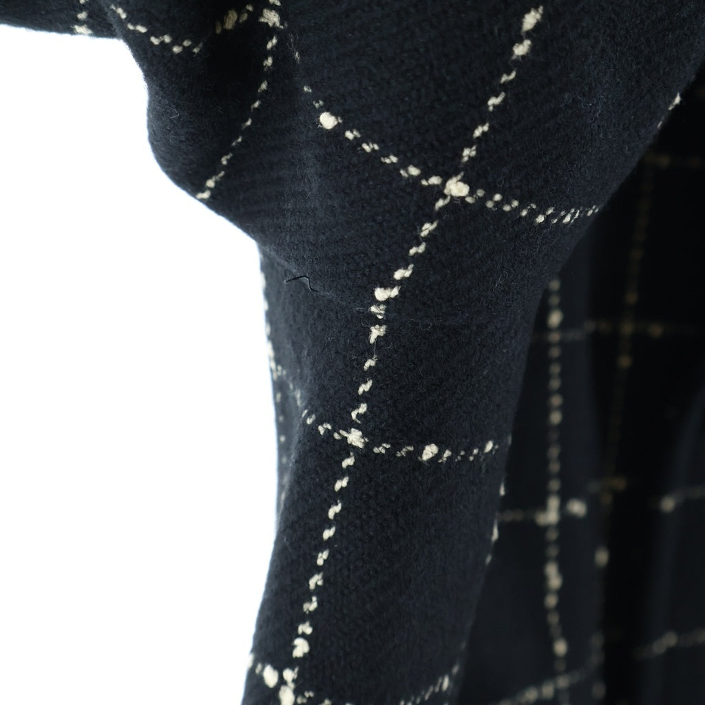 SUPREME(シュプリーム) 19AW Wool Windowpane Overcoat ウール ウィンドウペーン パネル ロングコート チェスターコート ブラック