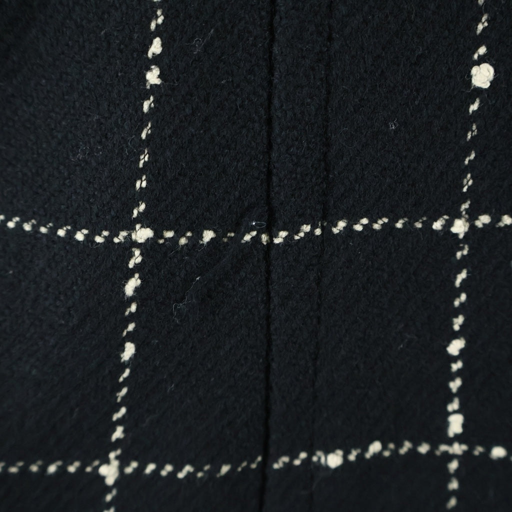 SUPREME(シュプリーム) 19AW Wool Windowpane Overcoat ウール ウィンドウペーン パネル ロングコート チェスターコート ブラック