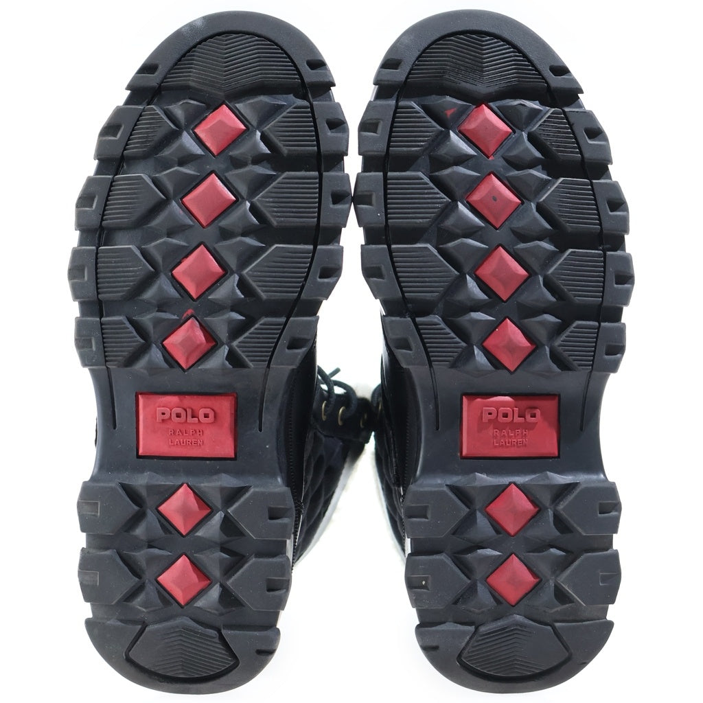 POLO RALPH LAUREN(ポロラルフローレン) HAYWARD BOOTS ヘイワード キルティング バックル レースアップブーツ ブラック 0862