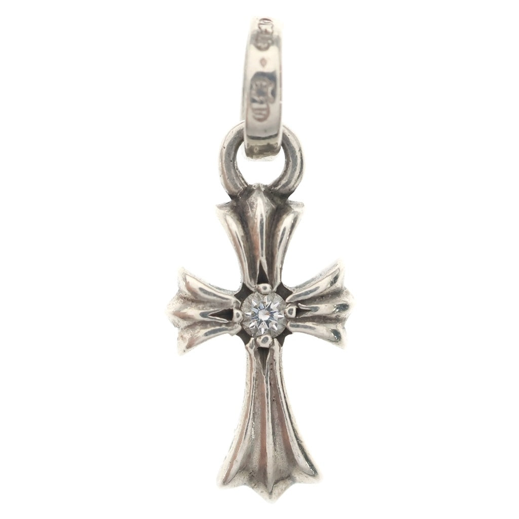 CHROME HEARTS(クロムハーツ) CRS BBYFAT DMND ベイビーファットクロス 両面1ダイヤ ペンダントトップ シルバー BCA238