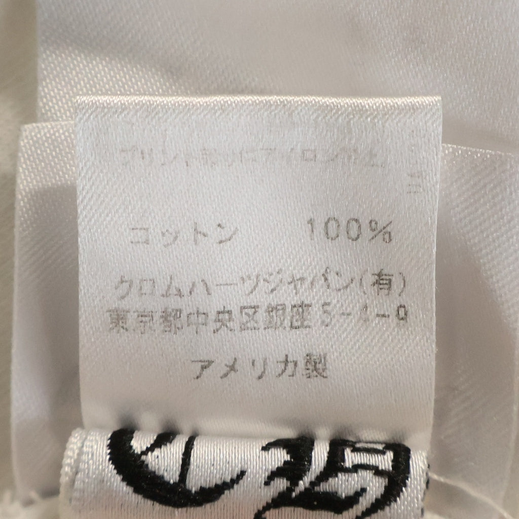 CHROME HEARTS(クロムハーツ) NECK LOGO LONG SLEEVE TEE ネックロゴ バックスクロールラベル ロングスリーブ 長袖Tシャツ カットソー ロンT 袖プリント ホワイト
