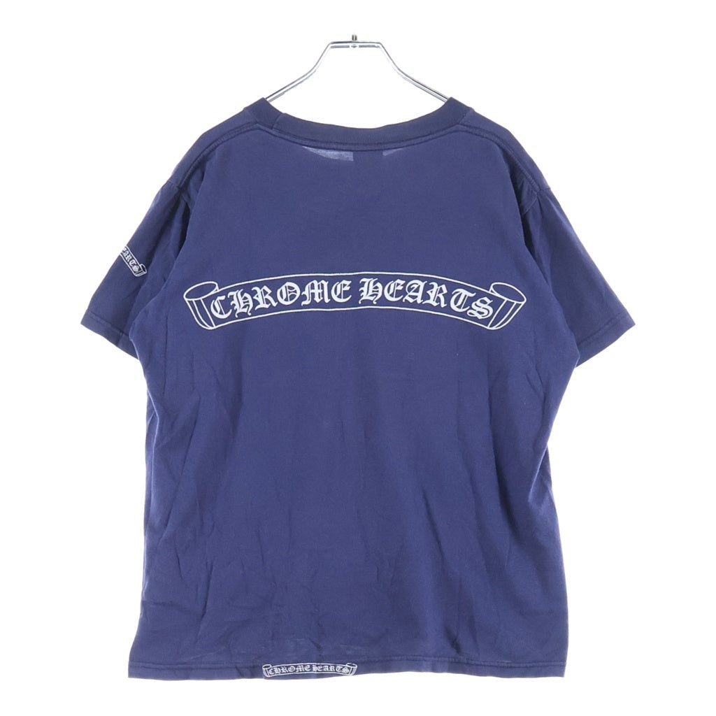 CHROME HEARTS(クロムハーツ) OLD S/S オールド バックスクロールラベルプリント 半袖Tシャツカットソー ネイビー