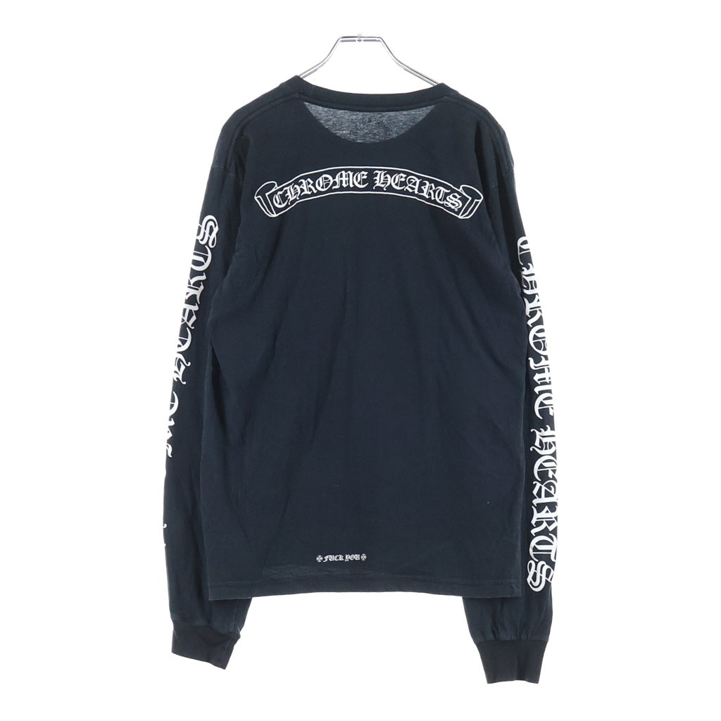 CHROME HEARTS(クロムハーツ) SCROLL LABEL L/S スクロールラベル アームプリント長袖Tシャツ ホワイト